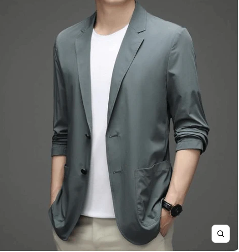 Blazer Masculino Casual em Seda Gelo