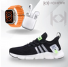 Kit IWO ULTRA Series 8 + Tenis New Fachion Pro + Fone Bluetooth Airdots-i7